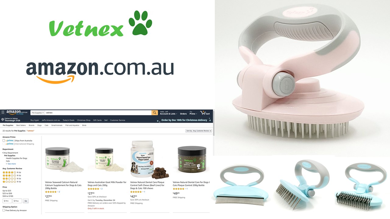 Amazon Xmas Special - Buy Selected Vetnex Supplements or Grooming Products Get Soft Pin Brush + Free Delivery